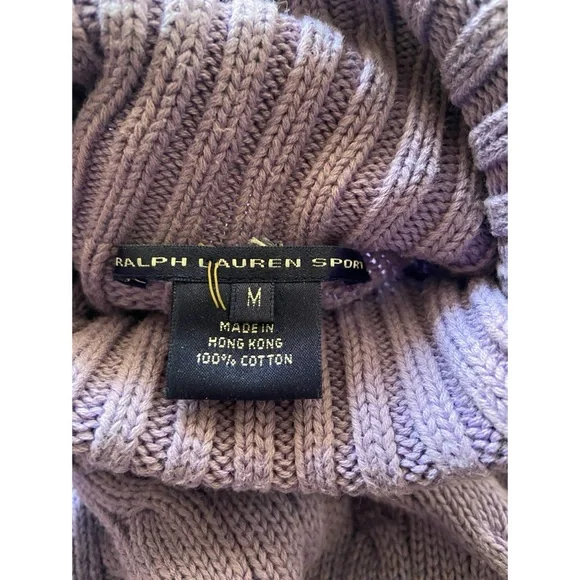 Ralph Lauren Lilac Cable Knit Turtleneck Sweater - Picture 4 of 4